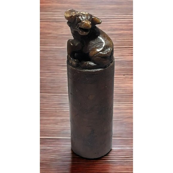 Vintage Chinese Bull Carved Stone Chop/Stamp - Picture 1 of 12